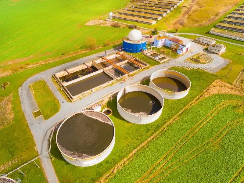 Biogas production plant from above