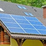 Solar panels on the roof of a house