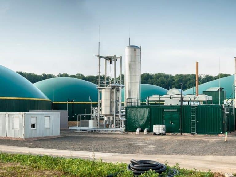 Biogas power production plant