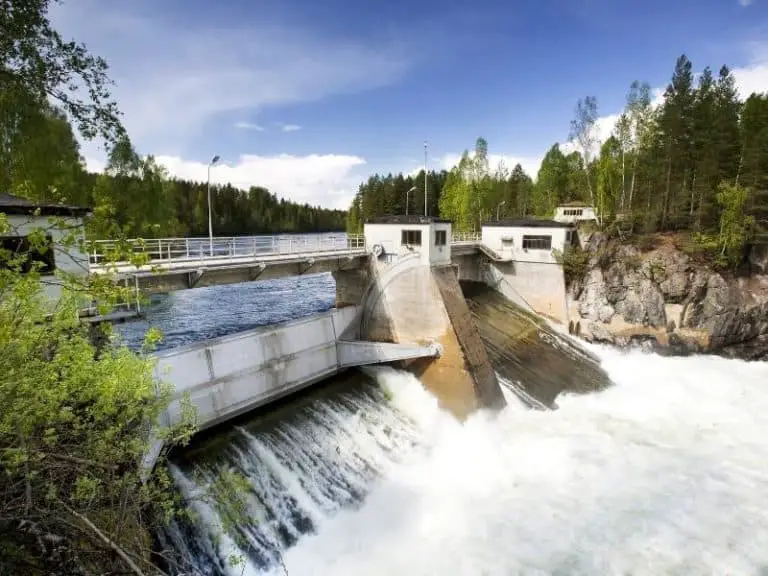 Hydropower dam on a river