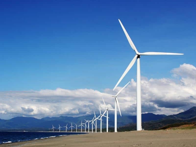 Wind tubine on a coast