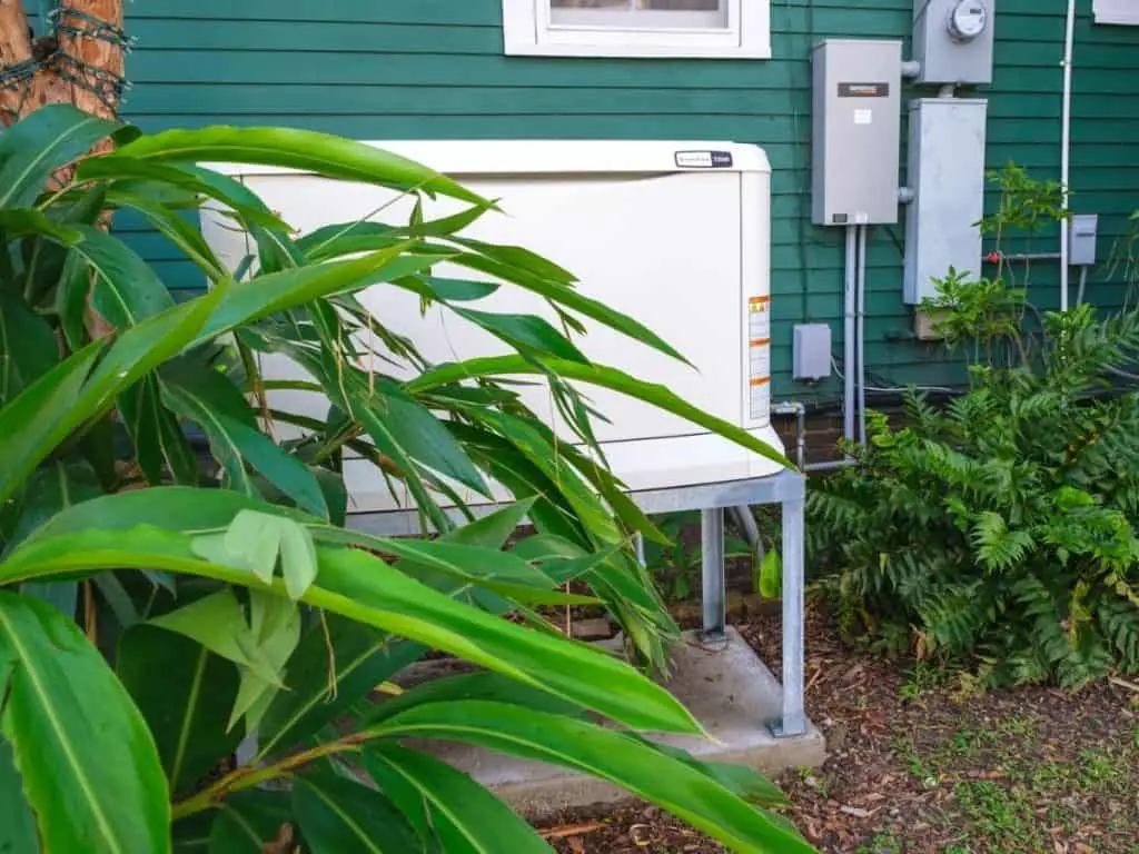 Generac generator in a yard