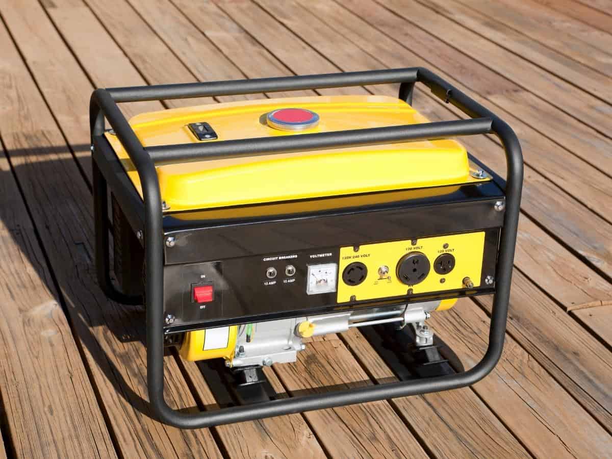 Generator on a garden deck