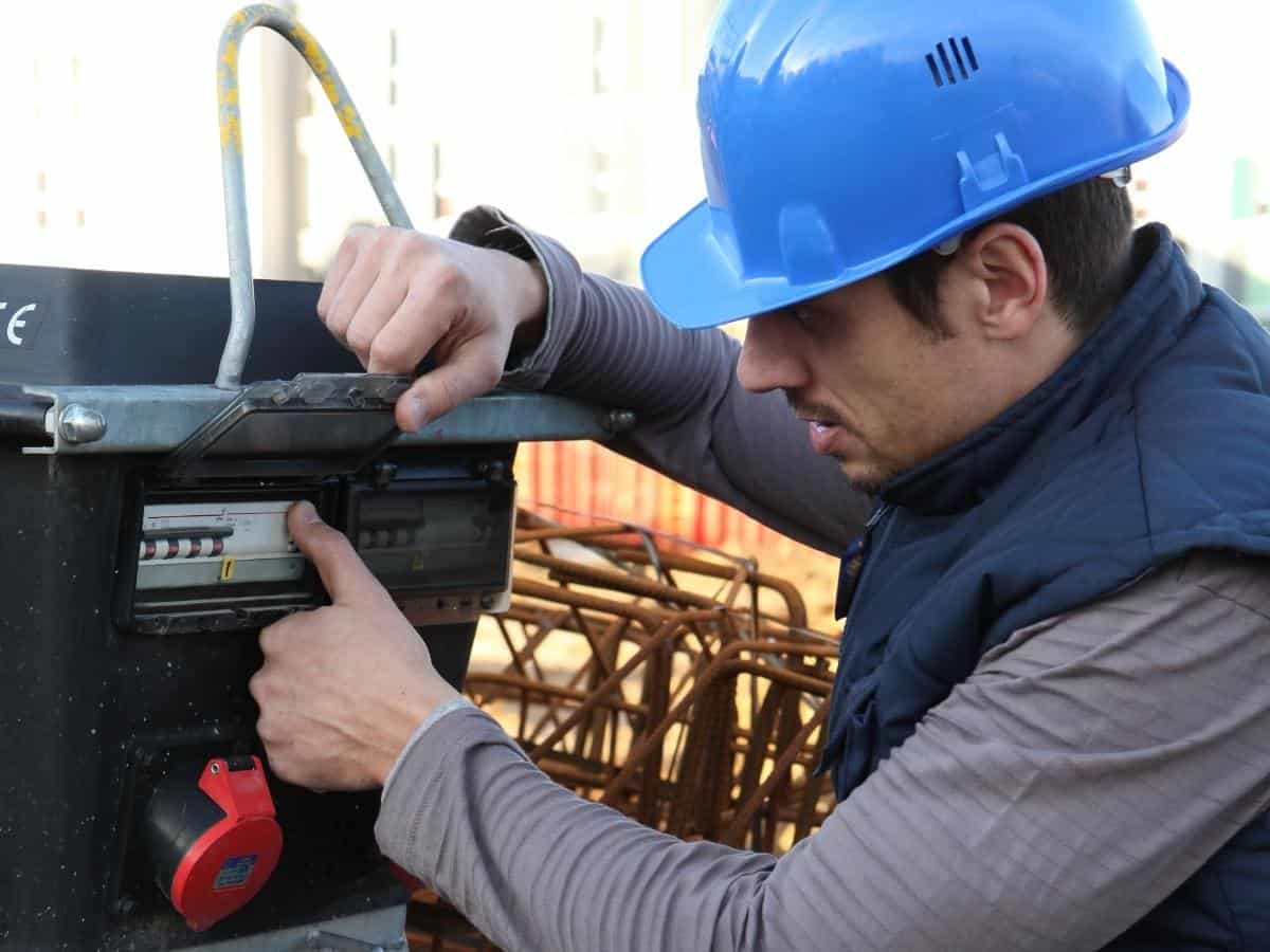 Man starting a generator