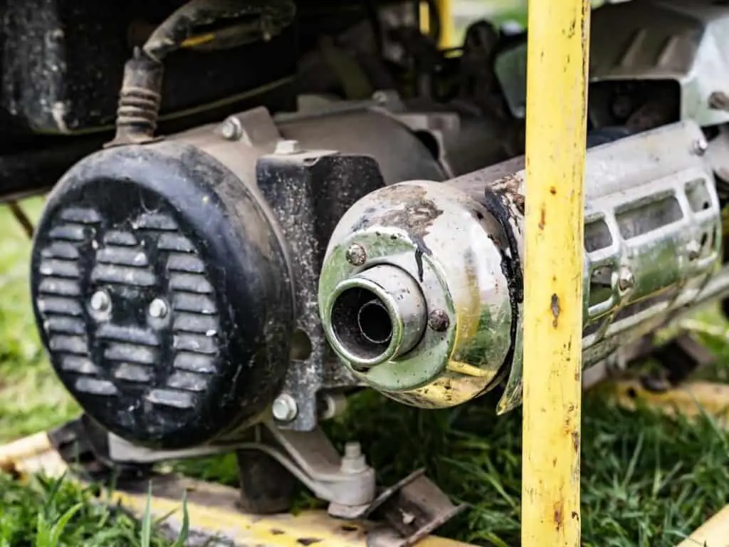 exhaust pipe of a portable gasoline generator