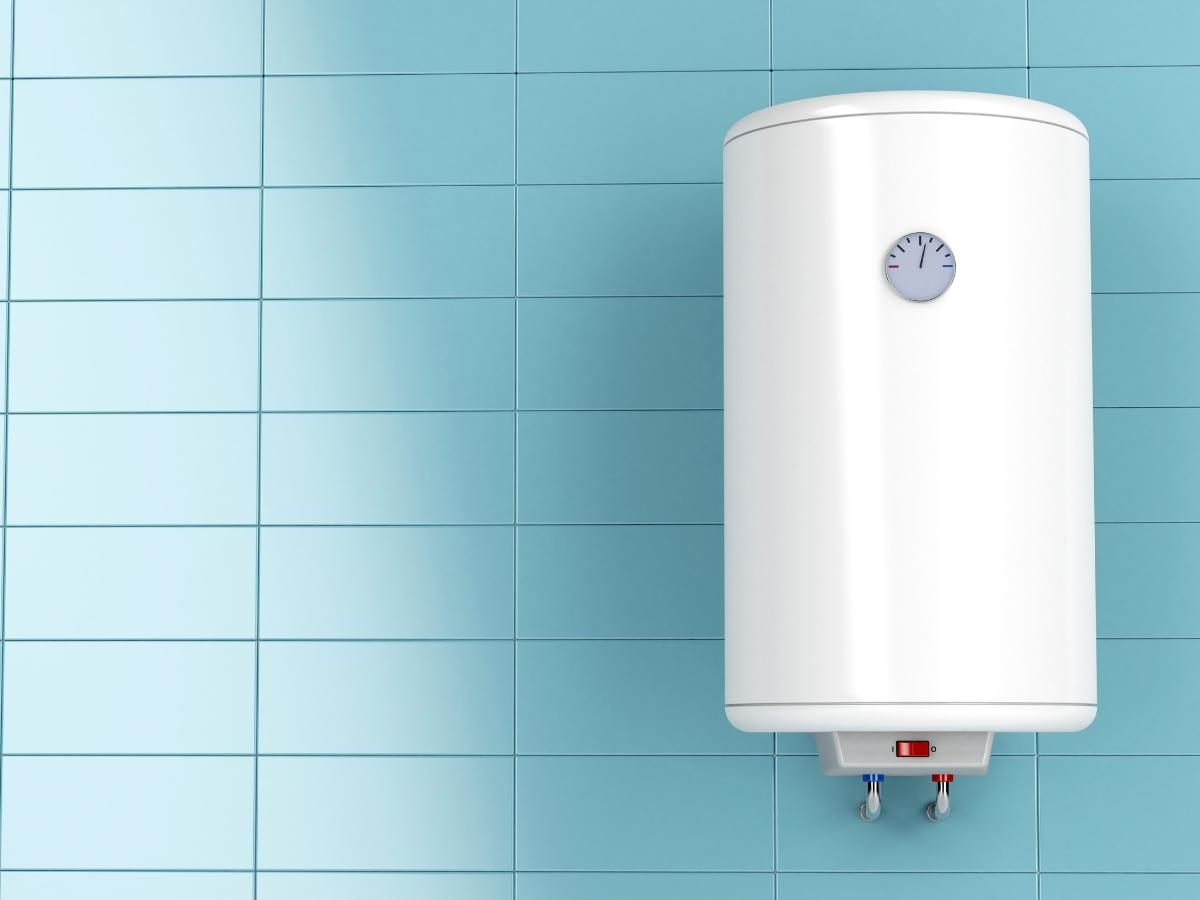 Water heater on a wall